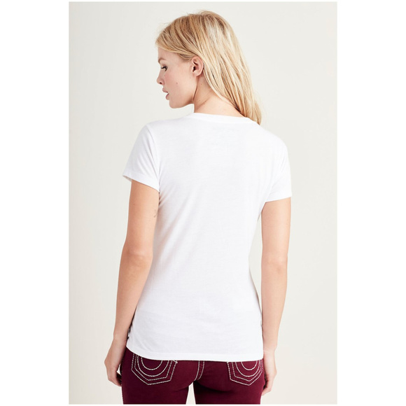 True Religion Women's Deep V Neck Tee T-Shirt - Picture 3 of 4